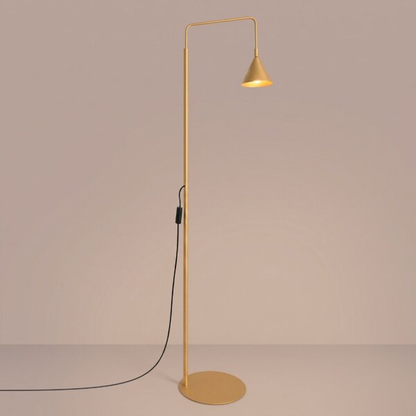 Stehlampe schwenkbar drehbar Stahl Gold E14 H:165cm