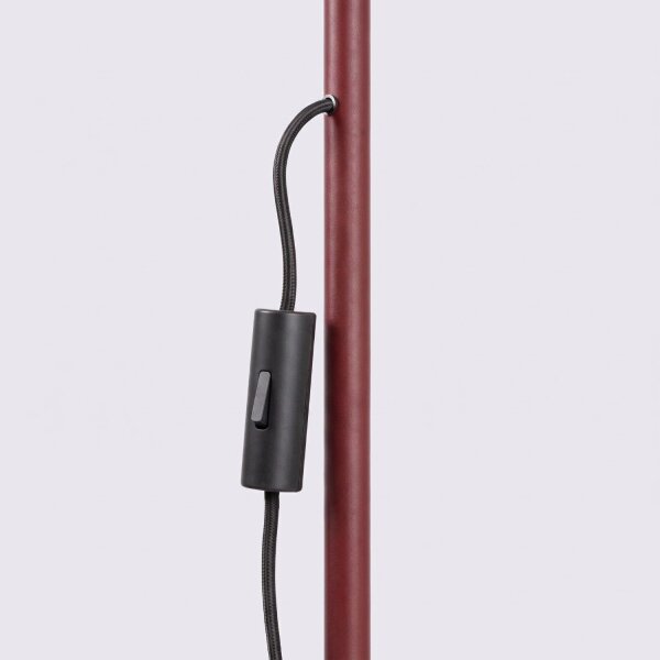 Stehlampe schwenkbar drehbar Stahl Burgund E14 H:165cm