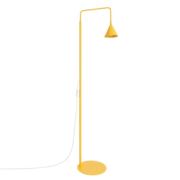 Stehlampe schwenkbar drehbar Stahl Gelb E14 H:165cm