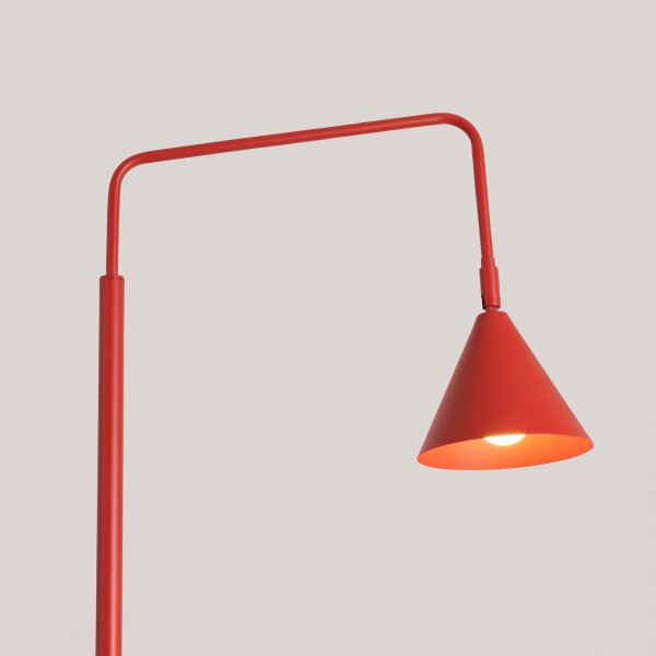 Stehlampe schwenkbar drehbar Stahl Rot E14 H:165cm