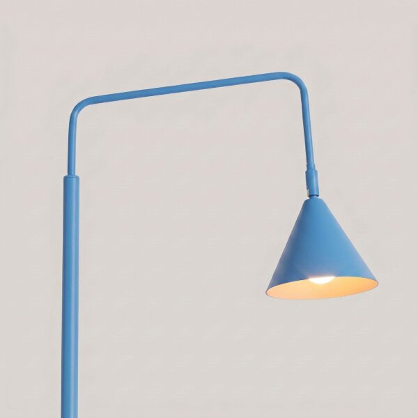 Stehlampe schwenkbar drehbar Stahl Hellblau E14 H:165cm