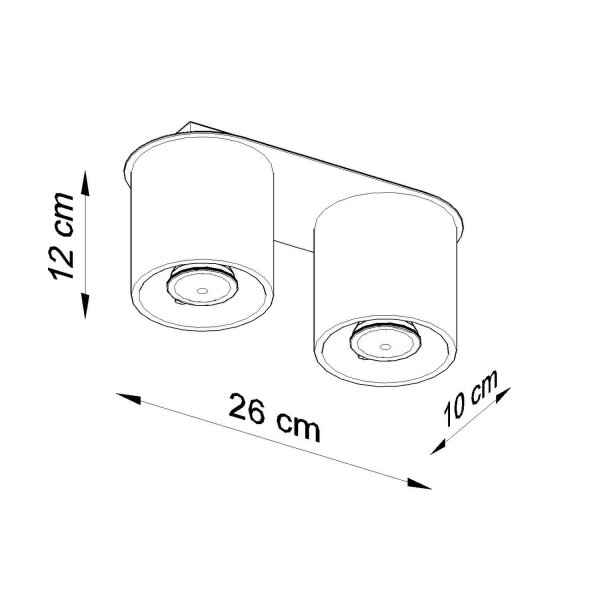 Deckenlampe Aluminium Beige 2-flammig GU10 L:26 cm
