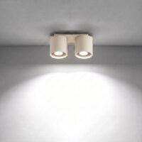 Deckenlampe Aluminium Beige 2-flammig GU10 L:26 cm