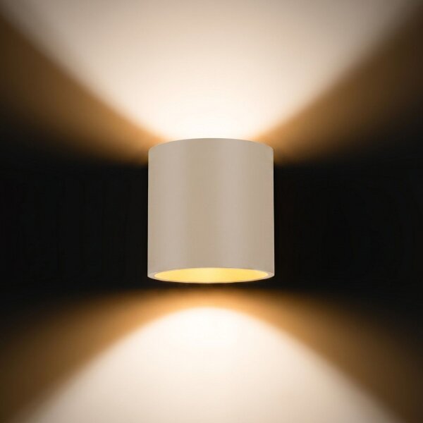 Wandlampe Up Down indirekt Aluminium Beige G9 10cm rund