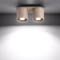 Deckenlampe Aluminium Taupe 2-flammig GU10 L:26 cm