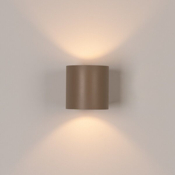 Wandlampe Up Down indirekt Aluminium Taupe G9 10cm rund