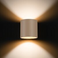 Wandlampe Up Down indirekt Aluminium Taupe G9 10cm rund