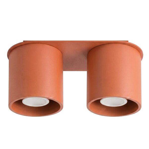 Deckenlampe Aluminium Ockerrot 2-flammig GU10 L:26cm