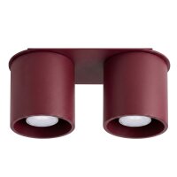 Deckenlampe Aluminium Burgund 2-flammig GU10 L:26cm