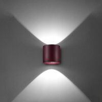 Wandlampe Up Down indirekt Aluminium Burgund G9 H:10cm