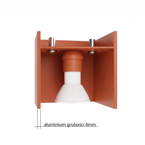 Wandlampe Up Down indirekt Aluminium Ockerrot G9 10cm
