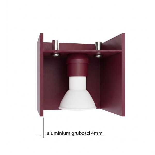 Deckenstrahler Aluminium Burgund Modern GU10 B:10cm