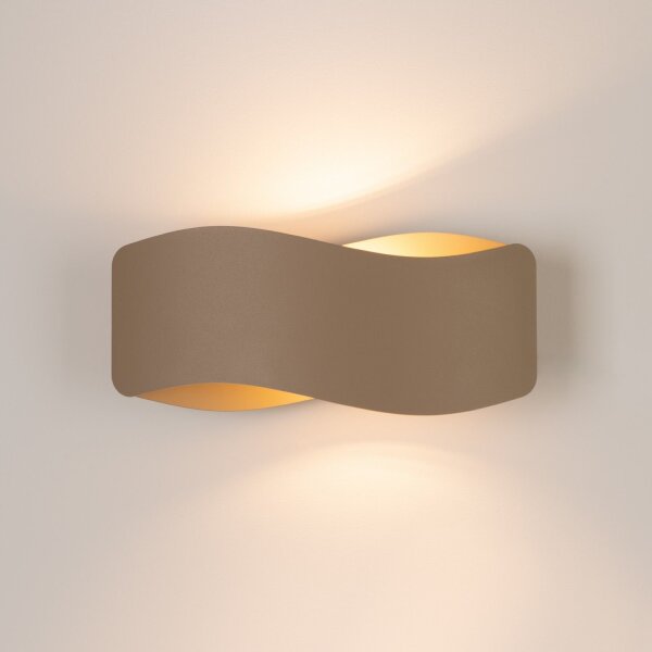 Wandlampe Up Down blendarm indirekt Stahl Taupe G9 30cm