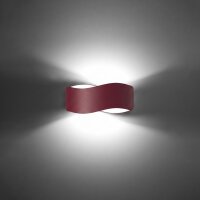 Wandlampe Up Down indirekt Stahl Burgund G9 L:30cm
