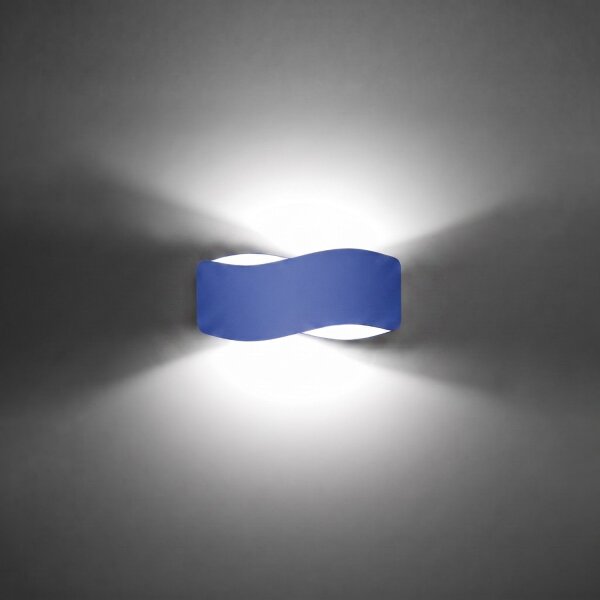 Wandlampe Up Down indirekt Stahl Ultramarin G9 L:30cm