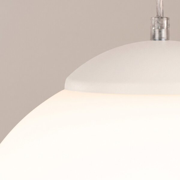 Hängelampe höhenverstellbar Glas Stahl Beige E27 Ø30cm