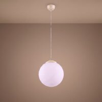 Hängelampe höhenverstellbar Glas Stahl Beige...