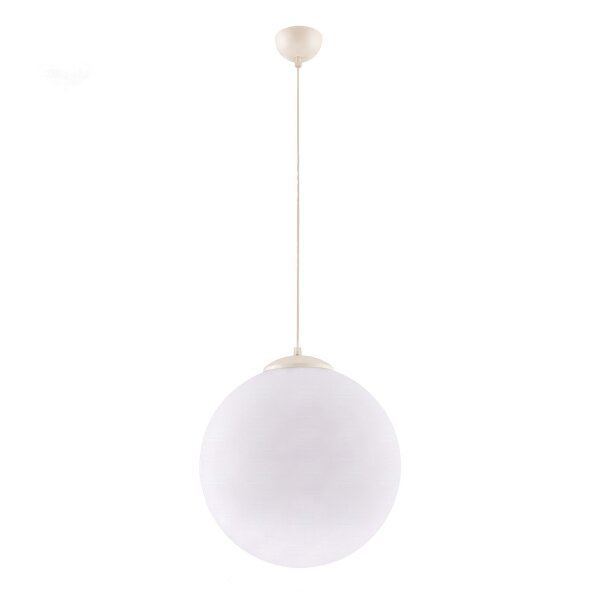 Hängelampe höhenverstellbar Glas Stahl Beige E27 Ø40cm