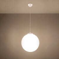 Hängelampe höhenverstellbar Glas Stahl Beige...