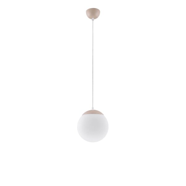 Hängelampe höhenverstellbar Glas Stahl Taupe E27 Ø20cm