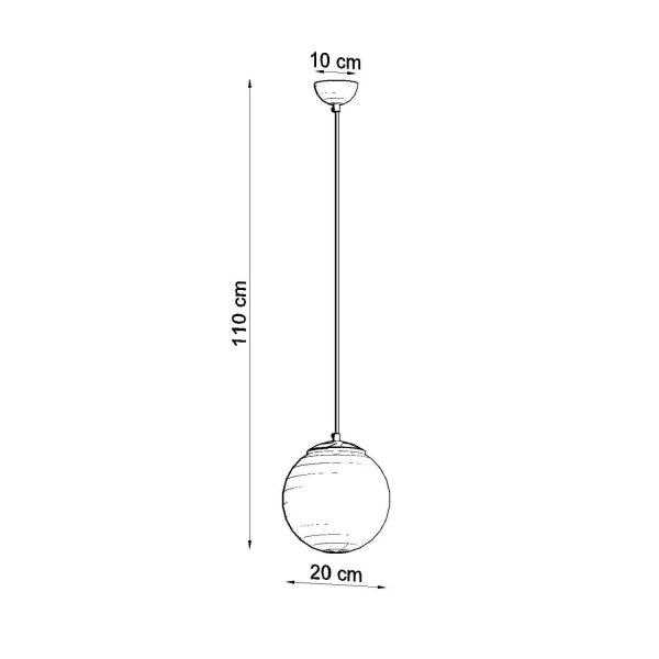 Hängelampe höhenverstellbar Glas Stahl Taupe E27 Ø20cm