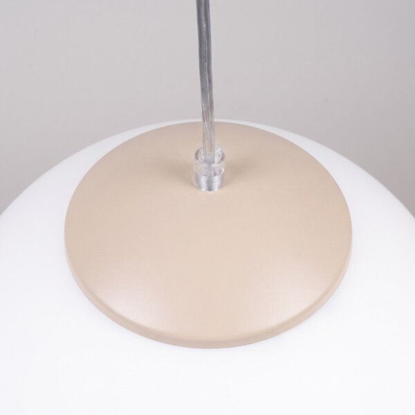Hängelampe höhenverstellbar Glas Stahl Taupe E27 Ø30cm