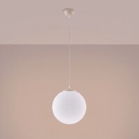 Hängelampe höhenverstellbar Glas Stahl Taupe...