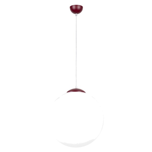 Hängelampe verstellbar Glas Stahl Burgund E27 Ø40cm