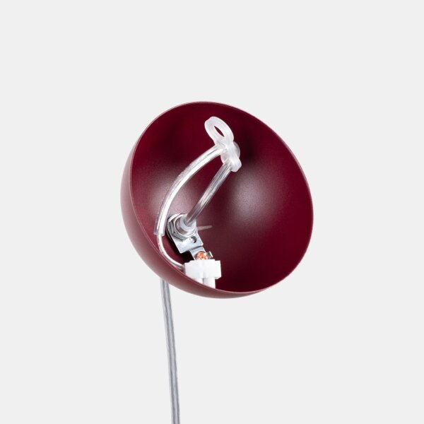Hängelampe verstellbar Glas Stahl Burgund E27 Ø40cm