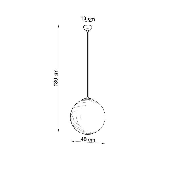 Hängelampe verstellbar Glas Stahl Burgund E27 Ø40cm