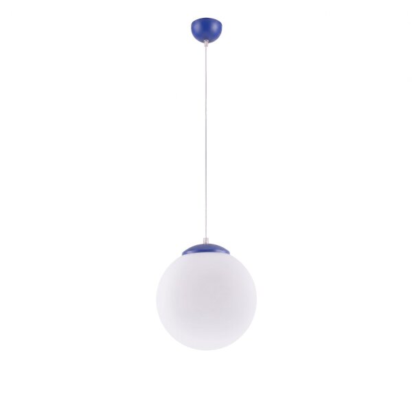 Hängelampe verstellbar Glas Stahl Ultramarin E27 Ø30cm