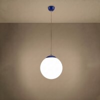 Hängelampe verstellbar Glas Stahl Ultramarin E27...