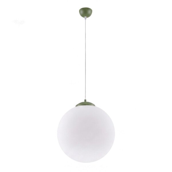 Hängelampe verstellbar Glas Stahl Olivgrün E27 Ø40cm
