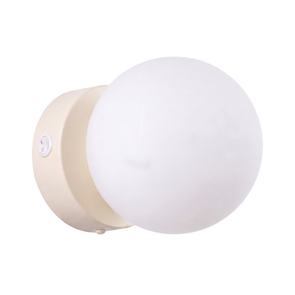 Wandlampe Schalter blendarm Glas Stahl Beige G9 B:12cm