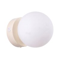 Wandlampe Schalter blendarm Glas Stahl Beige G9 B:12cm