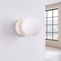 Wandlampe Schalter blendarm Glas Stahl Beige G9 B:12cm