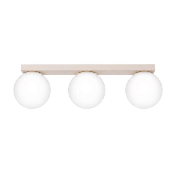 Deckenlampe blendarm Glas Stahl Beige 3-flammig G9 50cm