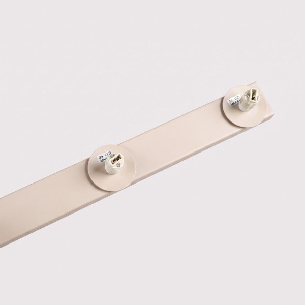 Deckenlampe blendarm Glas Stahl Beige 3-flammig G9 50cm