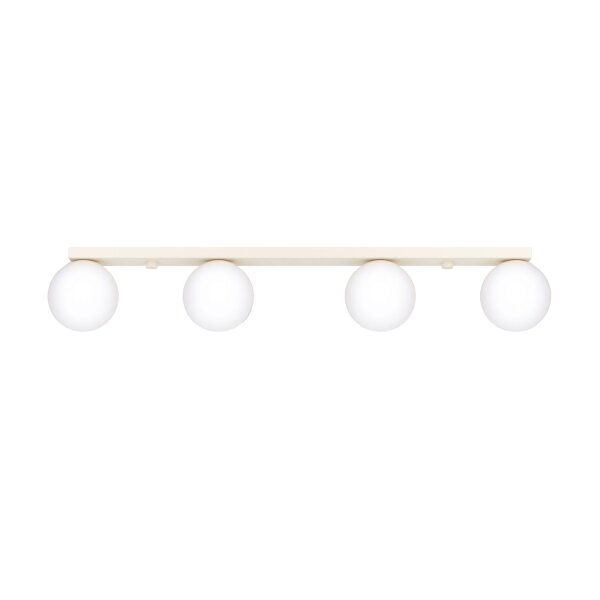 Deckenlampe blendarm Glas Stahl Beige 4-flammig G9 88cm