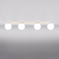 Deckenlampe blendarm Glas Stahl Beige 4-flammig G9 88cm