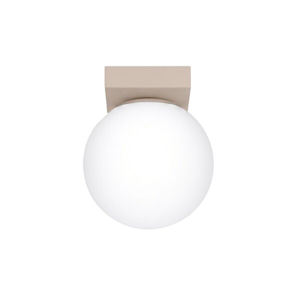 Deckenlampe blendarm Glas Stahl Taupe satiniert G9 12cm