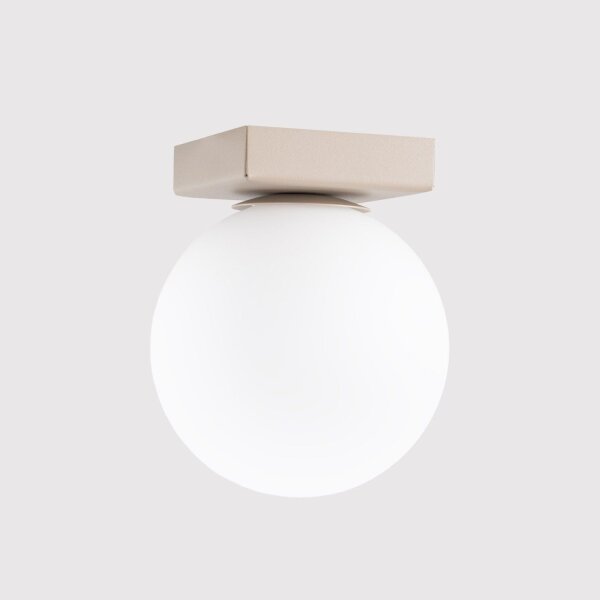 Deckenlampe blendarm Glas Stahl Taupe satiniert G9 12cm