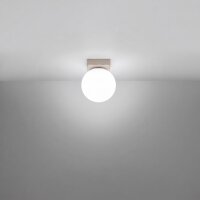 Deckenlampe blendarm Glas Stahl Taupe satiniert G9 12cm