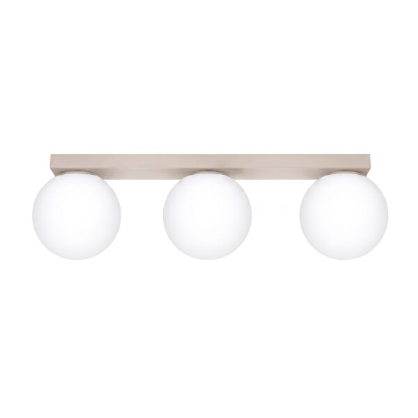 Deckenlampe blendarm Glas Stahl Taupe 3-flammig G9 50cm