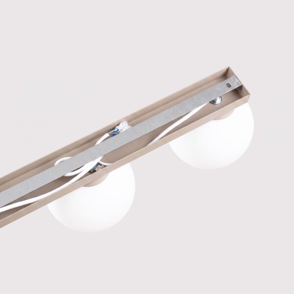 Deckenlampe blendarm Glas Stahl Taupe 3-flammig G9 50cm
