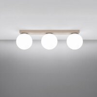 Deckenlampe blendarm Glas Stahl Taupe 3-flammig G9 50cm