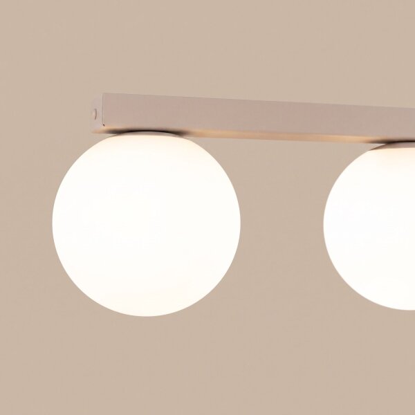 Deckenlampe blendarm Glas Stahl Taupe 4-flammig G9 88cm