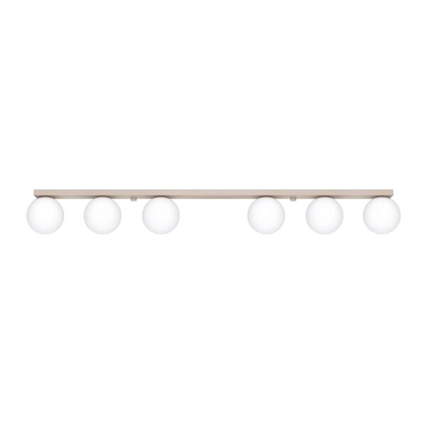 Deckenleuchte blendarm Glas Stahl Taupe G9 L:120cm