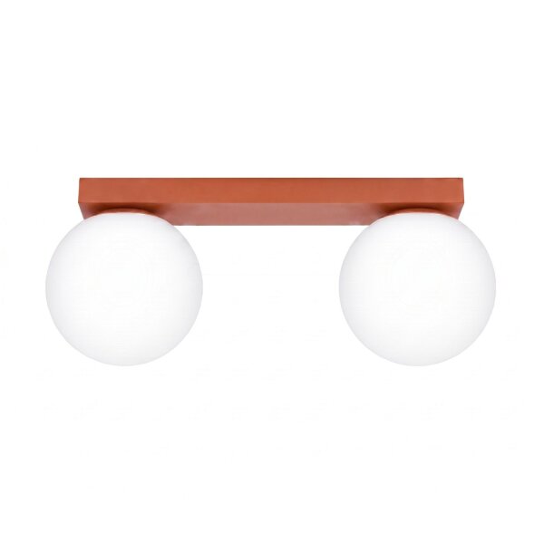 Deckenlampe Glas Stahl Ockerrot 2-flammig G9 L:34,5cm
