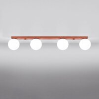 Deckenlampe blendarm Glas Stahl Ockerrot G9 L:88cm